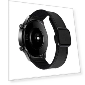 Crazy Horse Texture Fold Magnetic Buckle Leather Silicone Watch Band — Bands