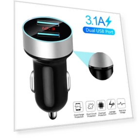 Car Charger with LED Display and Dual USB Ports — Vehicle Power Solutions
