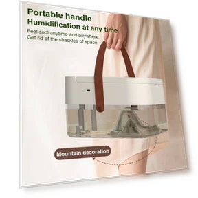 Dual Spray Humidification Fan with Ambient Light and Aromatherapy — Air Moisturizers