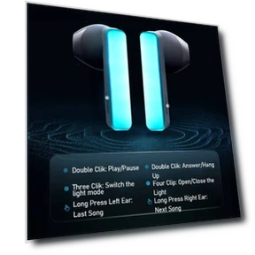 TWS Earbuds Bluetooth Earphone with Cool LED Light — In-Ear Headphones, JOYROOM