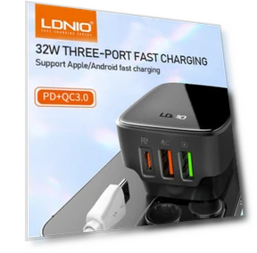 32W 3-Port USB PD Charger — Chargers, LDNIO