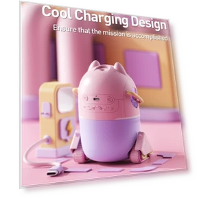 Portable Desktop Cute Cartoon Tank Car Air Humidifier with LED Lights — Air Moisturizers