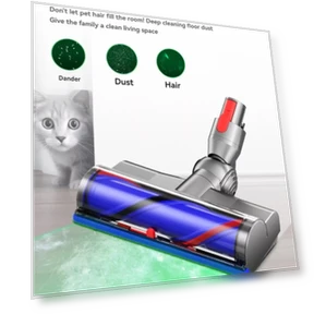 High Torque Direct Drive Roller Brush Head With Dust Display Light — Vacuum Attachments, Dyson