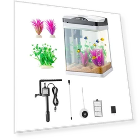 Fish Tank Aquarium LED Smart Square — Hoods, VEVOR