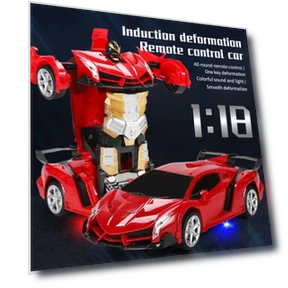 2-in-1 Transformer RC Remote Control Car Deformable Robot Toy — Interactive Figures & Robots, azmnsn
