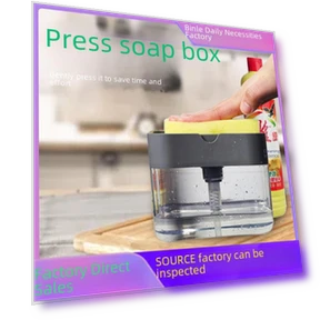 Kitchen Cleaning Brush with Automatic Soap Dispenser and Dish Sponge — Cleaning Brushes, AI Supermarket