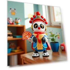 Automatic Panda Doll Changing Face — Interactive, Plastic Toys