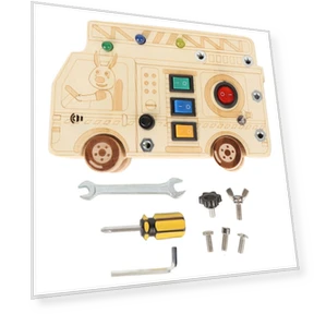 Wooden Sensory Toy Car with LED Lights — Infant & Early Childhood Playthings, Automobile and motorcycle supplies