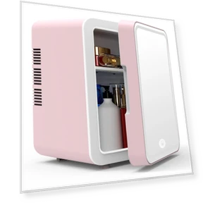 Mirror Glow Beauty 4L Fridge with LED Touch Screen — Cooling Solutions, VamsLuna