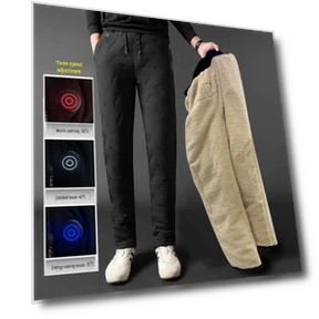 Smart Cotton Pants with Electric Heating and Sheepskin — Insulated, Got Now