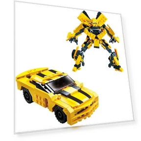 2 in 1 Robot Yellow Car Building Blocks Set — Construction Kits, VeryGoodToy