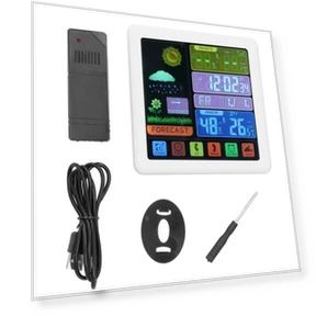 Wireless Weather Clock with Digital Thermometer and Hygrometer — Weather Monitoring Clocks, Vestidos