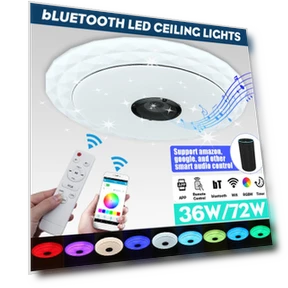 Smart LED Ceiling Light with Bluetooth Speaker — Overhead Lighting, Decor Life Global