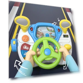 Steering Wheel Toy Simulator with Music and Touch Lighting — Toy Vehicles, baby and kids