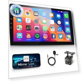 Android Car Audio Bluetooth 2 DIN IPS Touch Screen — Car Installation Essentials, KAYOMART Electric