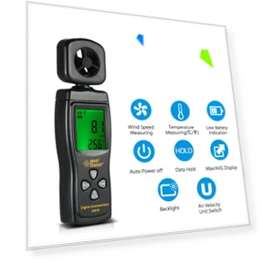 Mini Anemometer LCD Digital Wind Speed Meter — Wind Speed Gauges, Kkmoon