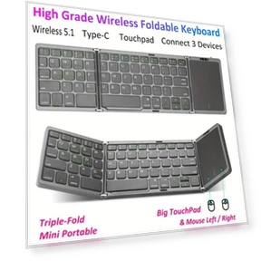 Portable Foldable Mini Wireless Keyboard with Touchpad — Keyboards, ZEKS