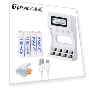Ni-MH Rechargeable Batteries with USB Smart Fast Charger — Batteries, PALO