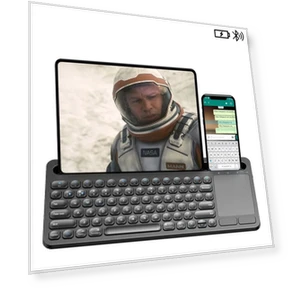 Silent Click Wireless Keyboard with Phone Holder and Multi-Touch Touchpad — Keyboard Cases, SeenDa