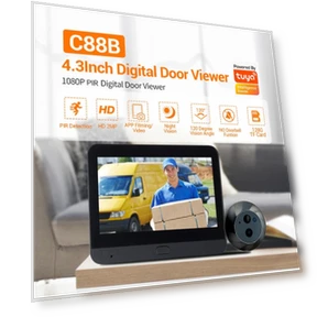 Digital Door Viewer WiFi Video Doorbell — Smart Home Security, ESCAM