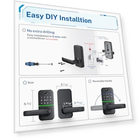 Keypad Smart Door Lock with Handle — Smart Home Security, KUCACCI