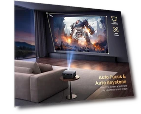 Smart Projector with WiFi 6 and Bluetooth — Home Theater Projectors, PUTRIMS