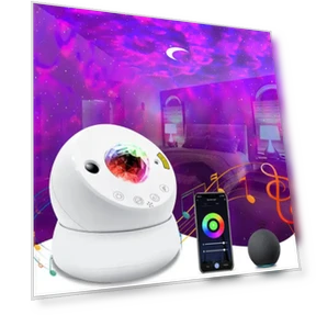 APP Control Moon Star Laser Nebula Night Light — Night Lights