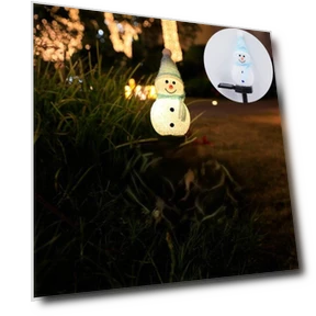 LED Solar Snowman Lights — Garden Illumination