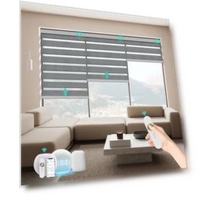 Motorized Zebra Blinds with Remote — Honeycomb, BLINDIT