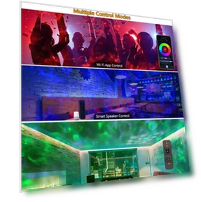 Music BT Speaker Voice Remote Control Star Master Starry Projector 3D Baby Kids Night Light — Night Lights