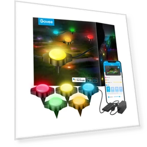 RGBIC Wi-Fi + Bluetooth Outdoor Ground Lights — Outdoor Security & Flood Lighting, Govee