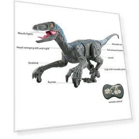 Velociraptor Dinosaur Jurassic Dinobot Toy — Remote Control Cars, RC Raptors