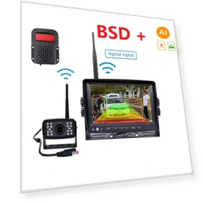 7-inch Digital Wireless Smart Blind Spot Radar AI BSD Alarm DVR Monitor Screen with 1 Rear View Camera — Rearview Safety Systems, Reakosound