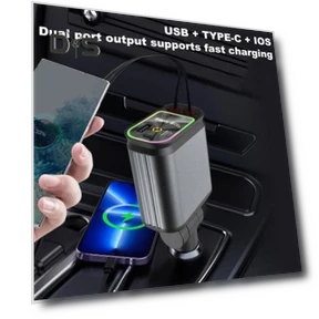 4-in-1 Retractable Car Charger with Starlight Roof Light — Chargers, Enjoy Smart Home