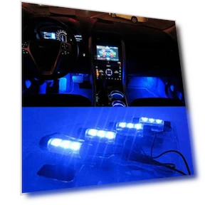 Smart 4x Blue 12V Car Interior Decorative Neon Light — Light Kit, Holland Zho