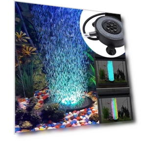 Color Changing LED Aquarium Air Stone Disc — Lights, Refreshing Home