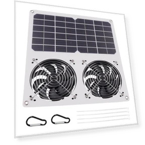 Dual Solar-Powered Car Fan — Ventilation, JOHO
