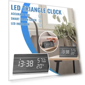 Smart LED Wooden Alarm Clock — Clocks, Factory Discount Outlet