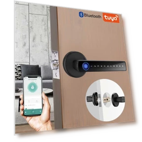 Smart Door Lock Handle with Fingerprint Key Card — Electromagnetic Security Locks, YDM Beauty Life