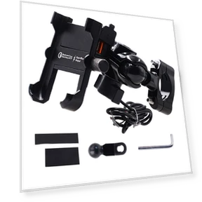 Waterproof Metal Motorcycle Smart Phone Mount with QC 3.0 USB Quick Charger — Dashboard Installation Kits, Cars Auto Home