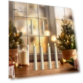 LED Flameless Cone Candle with Touch Timer — Flameless, Puntos