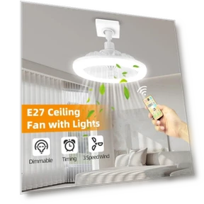 Silent Ceiling Fan with Remote Control Lamp — Ceiling Fan Lighting Solutions, E-homekit