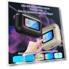 Smart LCD Touchscreen Bluetooth 5.3 Earbuds, Waterproof Wireless Sport Headphones — In-Ear Headphones