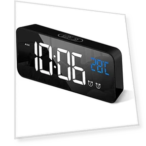 Digital Alarm Clock with Dimmable LED Display — Alarm, Factory Discount Outlet