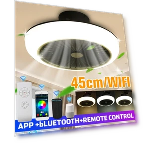 Modern Smart Ceiling Fan with Wi-Fi, Bluetooth, and Light — Ceiling Fan Wall Controls, Ideal World