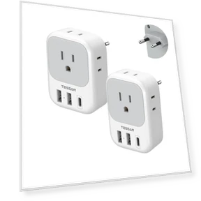European Plug Adapter with USB C — Chargers & Adapters, TESSAN