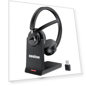 Wireless Headset with AI Noise Cancelling Microphone — Headsets, awatrue