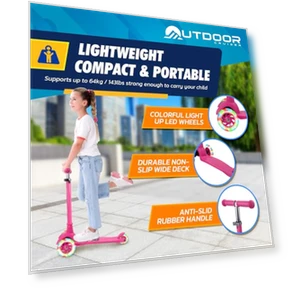 3-Wheel Kids Scooter — Push Scooters, OutdoorCruiser