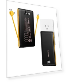 Portable Charger Power Bank with Built-in Cables and Wall Plug — Chargers, VEEKTOMX