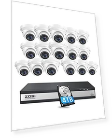 16 Channel 4K POE Security Camera System — Outdoor Security Cameras, ZOSI
